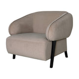 Brushed Velvet Curved Accent Armchair – Beige