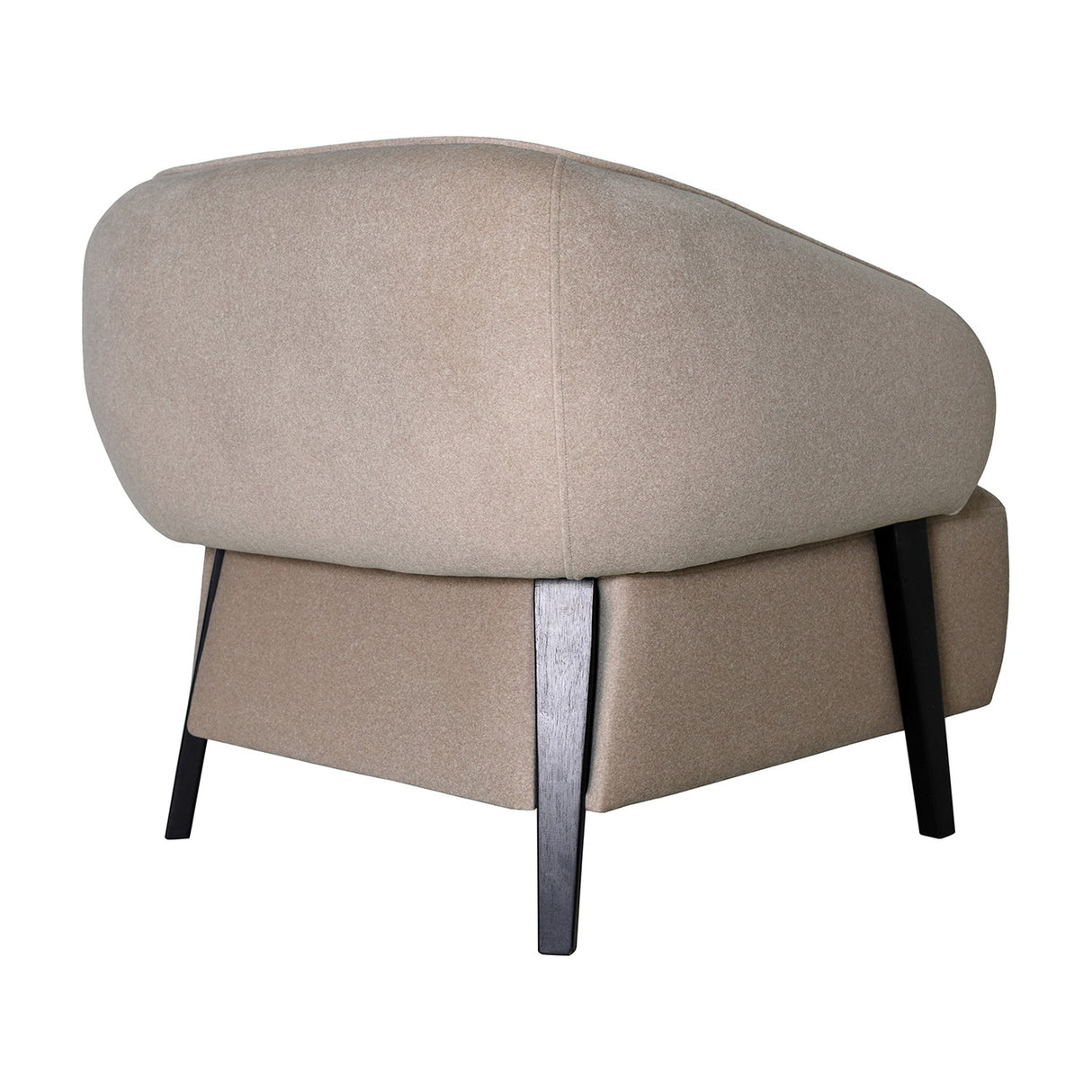 Brushed Velvet Curved Accent Armchair – Beige