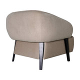 Brushed Velvet Curved Accent Armchair – Beige