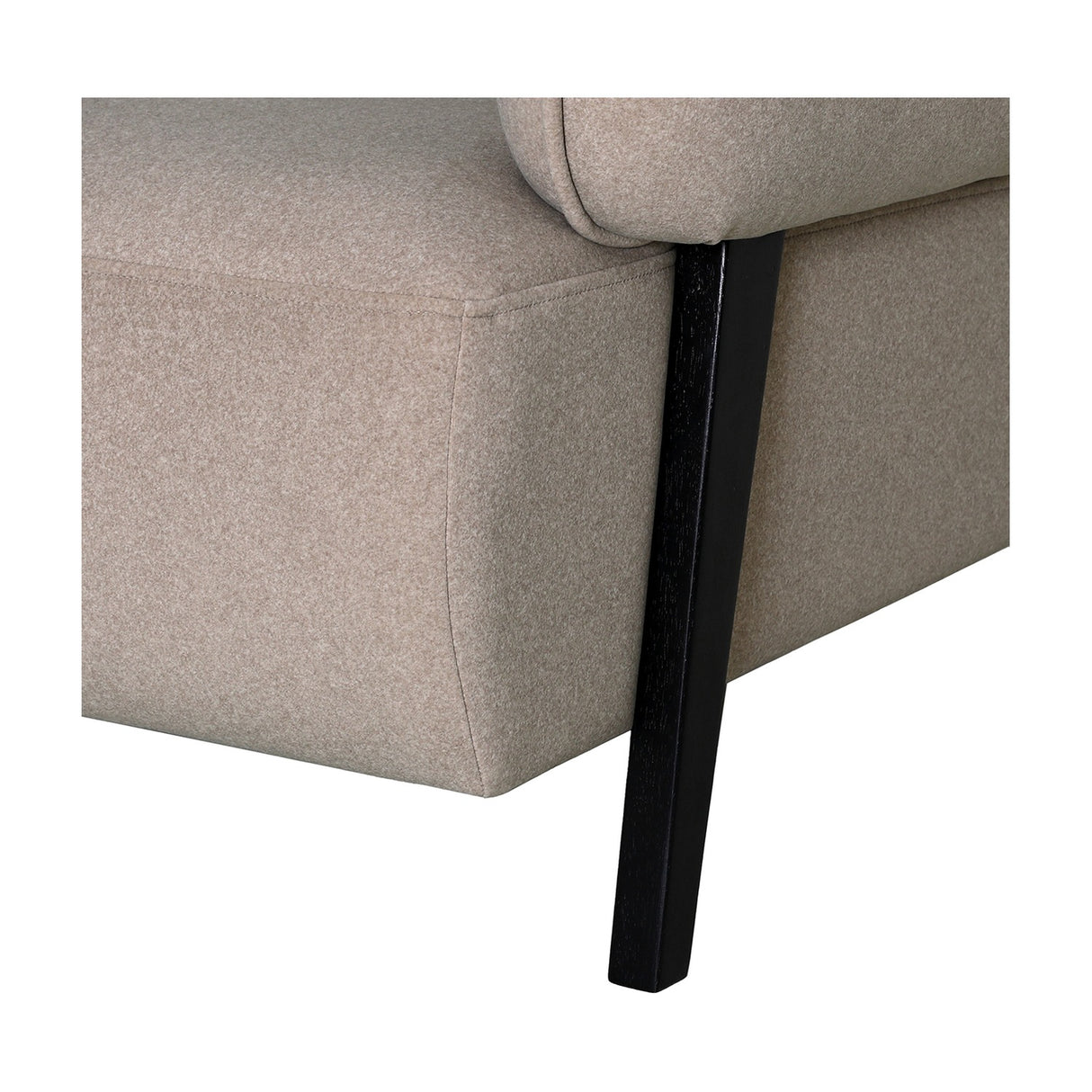 Brushed Velvet Curved Accent Armchair – Beige