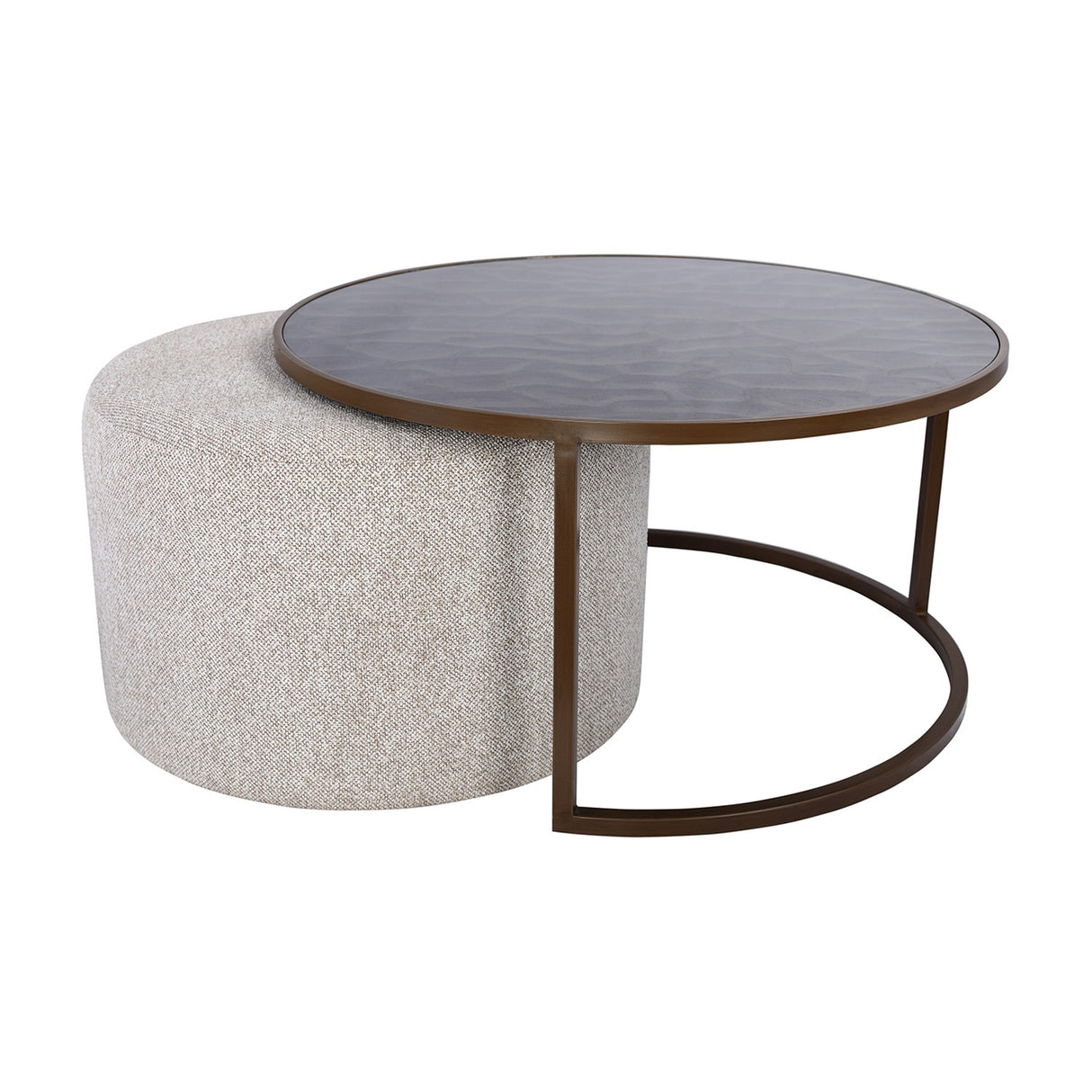 Ripple Glass Top Nesting Coffee Table – Black