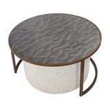 Ripple Glass Top Nesting Coffee Table – Black
