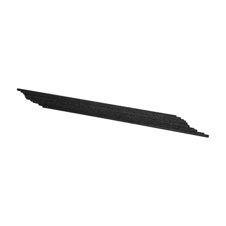 Libra Interiors black 20cm fibre replacement reed diffuser sticks, a fanned pack of 12 slim matt black reeds shown on a plain white background.
