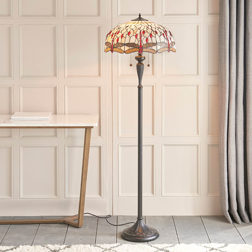 Alderworth Tiffany Floor Lamp - Beige
