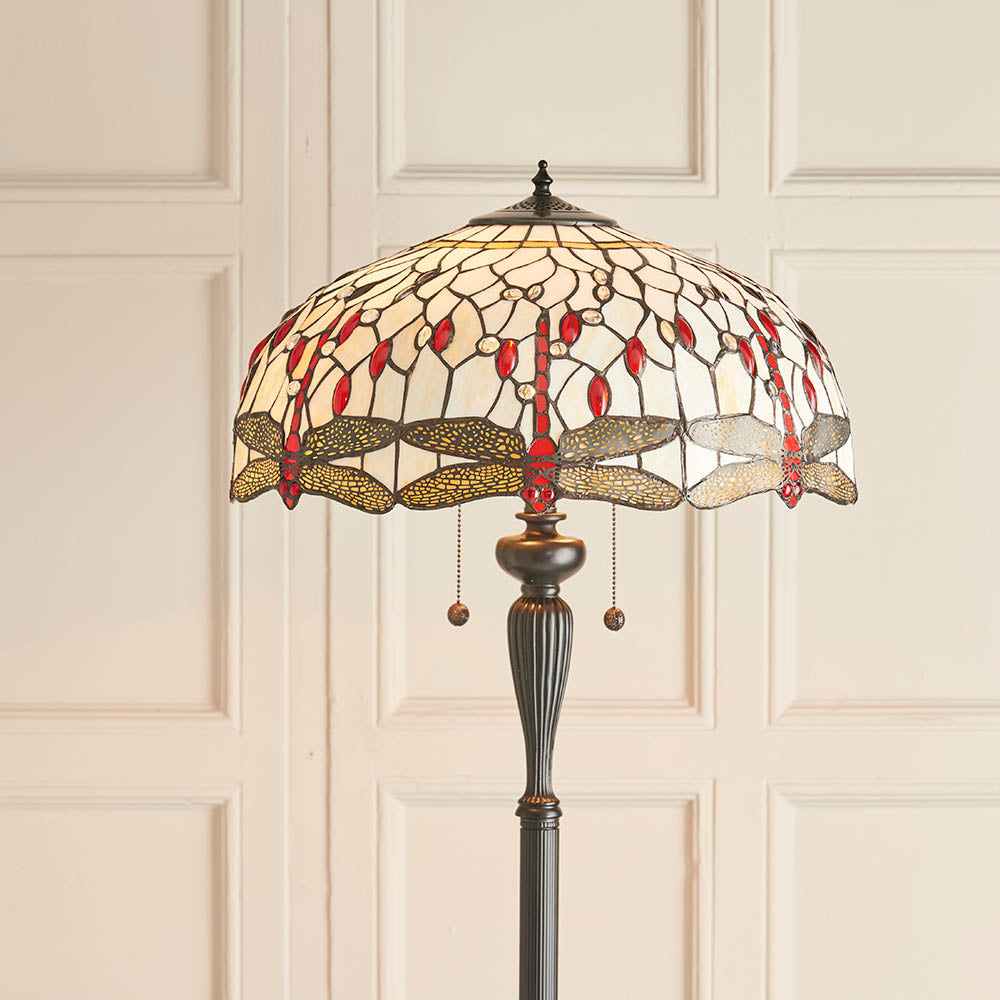 Alderworth Tiffany Floor Lamp - Beige