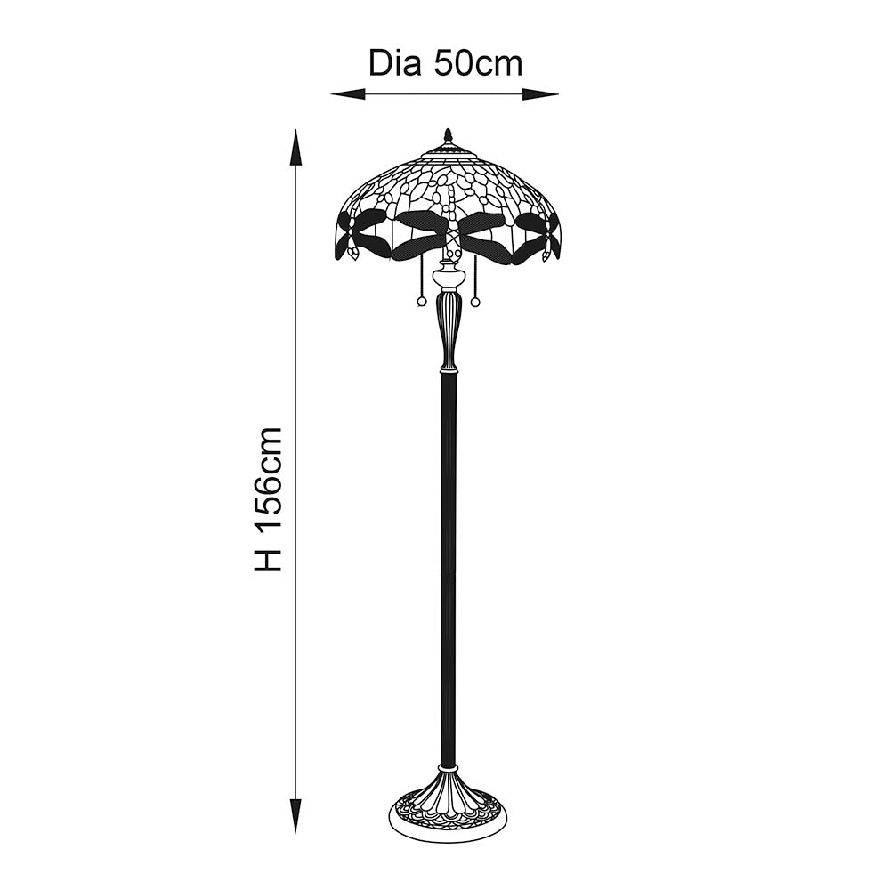 Alderworth Tiffany Floor Lamp - Beige