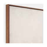 Close-up corner detail of the Natural & White Abstract Rectangular Large Canvas, showing a natural wood frame with mitred edge against a plain off-white background.