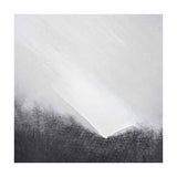 Monochrome Abstract Square Canvas, 80 x 80cm, with a black frame, showing a soft grey-to-white gradient blending into a dark textured base.
