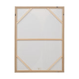 Reverse view of the Black & Beige Abstract Canvas, 90 x 120cm, showing natural wood frame with cross-bracing and hanging hardware on a plain white background.