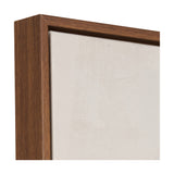 Close-up corner detail of the Monochrome Abstract Square Canvas, showing an oak effect wood frame with visible grain and blank cream canvas edge on a white background.