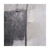 Close-up detail of the Monochrome Abstract Canvas, showing textured grey and black brushwork with a vertical dark stripe on a lighter ground.