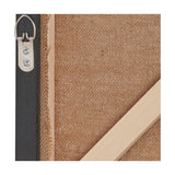 Reverse view of the Monochrome Abstract Canvas showing raw jute backing, wooden stretcher bars, a black frame edge, and a metal D-ring hanging fitting.