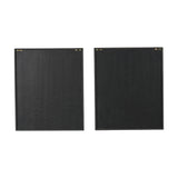 Set of 2 Pattern Natural Paper Design Wall Art pieces with black wooden frames, shown blank-faced with dark textured panels on a plain white background.