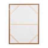 White & Natural Floral Canvas with Oak Effect Frame - 90 x 120cm