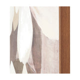White & Natural Floral Canvas with Oak Effect Frame - 90 x 120cm