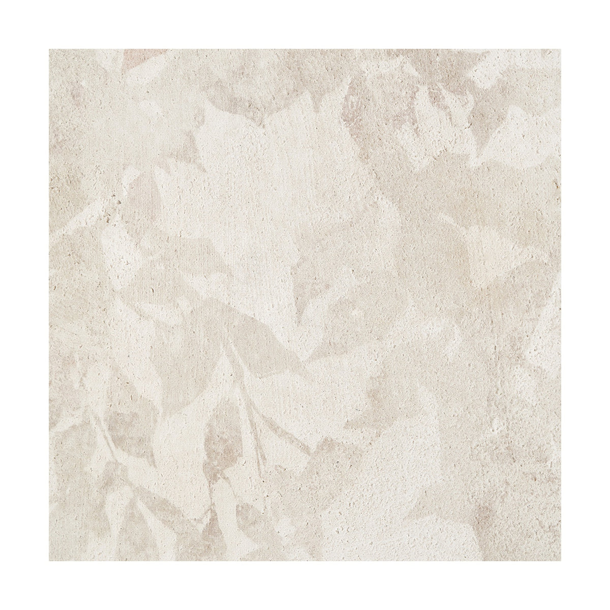 White & Natural Floral Square Canvas with Frame, 100 x 100cm, an abstract floral pattern in soft white and beige tones on textured canvas.