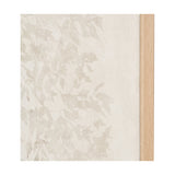 White & Natural Floral Square Canvas, 100 x 100cm, with muted botanical leaf print and a natural wood edge frame, shown on a plain white background.
