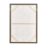 Rear view of the Monochrome Abstract People Canvas with Black Frame, 70 x 100cm, showing wooden stretcher bars, hanging hooks, and wire on a plain background.
