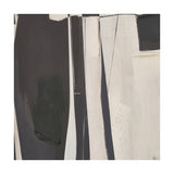 Monochrome Abstract People Canvas, 70 x 100cm, in a black frame, with vertical panel-like shapes in black, grey, and off-white tones on a plain background.