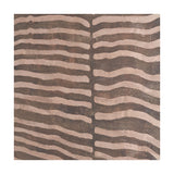 Brown and natural linear design canvas wall art with wavy horizontal stripes in a symmetrical pattern, textured brown and beige tones.