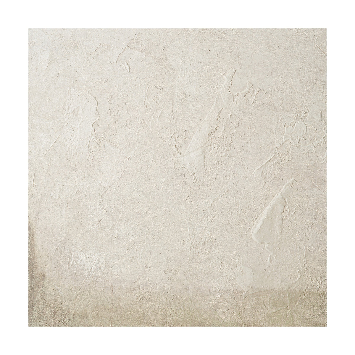 Square abstract canvas wall art in natural cream and beige tones with subtle brushed texture, shown without frame on a plain background.