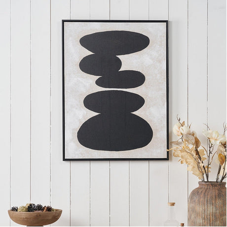 Black & Stone Design Canvas Wall Art with Frame - 60 x 80cm