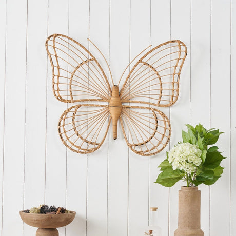 Rattan Butterfly Large Wall Art - 66 x 77cm