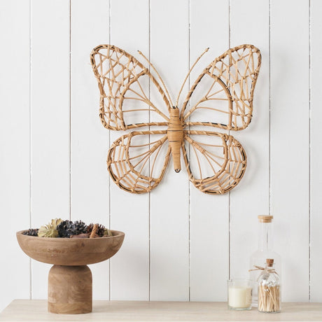 Rattan Butterfly Medium Wall Art - 42 x 48cm