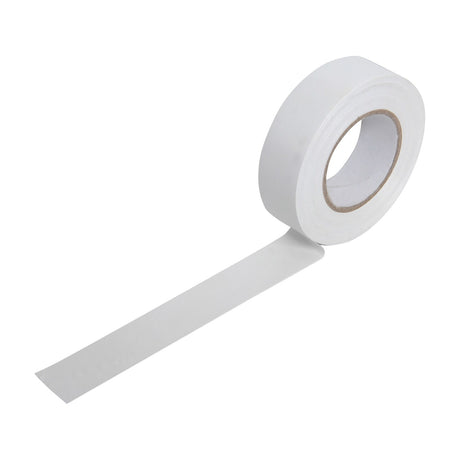 Ultra Tape PVC20W white 19mm PVC insulation tape roll by AVSL with a loose end unspooled, shown on a plain white background.