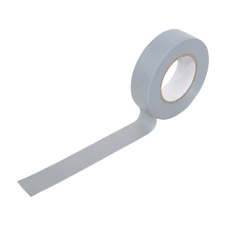 Ultra Tape PVC20GY grey PVC electrical insulation tape roll with loose end unrolled, shown on a plain white background.