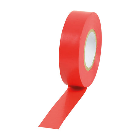Ultra Tape PVC20R red PVC electrical insulation tape roll by AVSL with loose end unwound, shown on a plain white background.