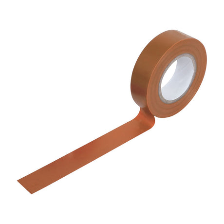 Ultra Tape PVC20B brown 19mm PVC electrical insulation tape roll with a partially unwound strip, shown on a plain white background.