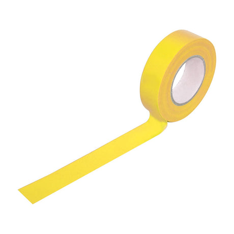 Ultra Tape PVC20Y yellow PVC insulation tape roll, 19mm wide and 20m long, partially unspooled on a plain white background.