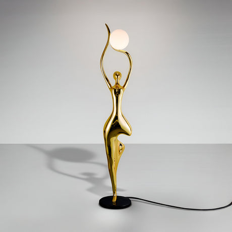 El Arbol Gold Silhouette Sculpture With Opal LED Lamp - 190cm