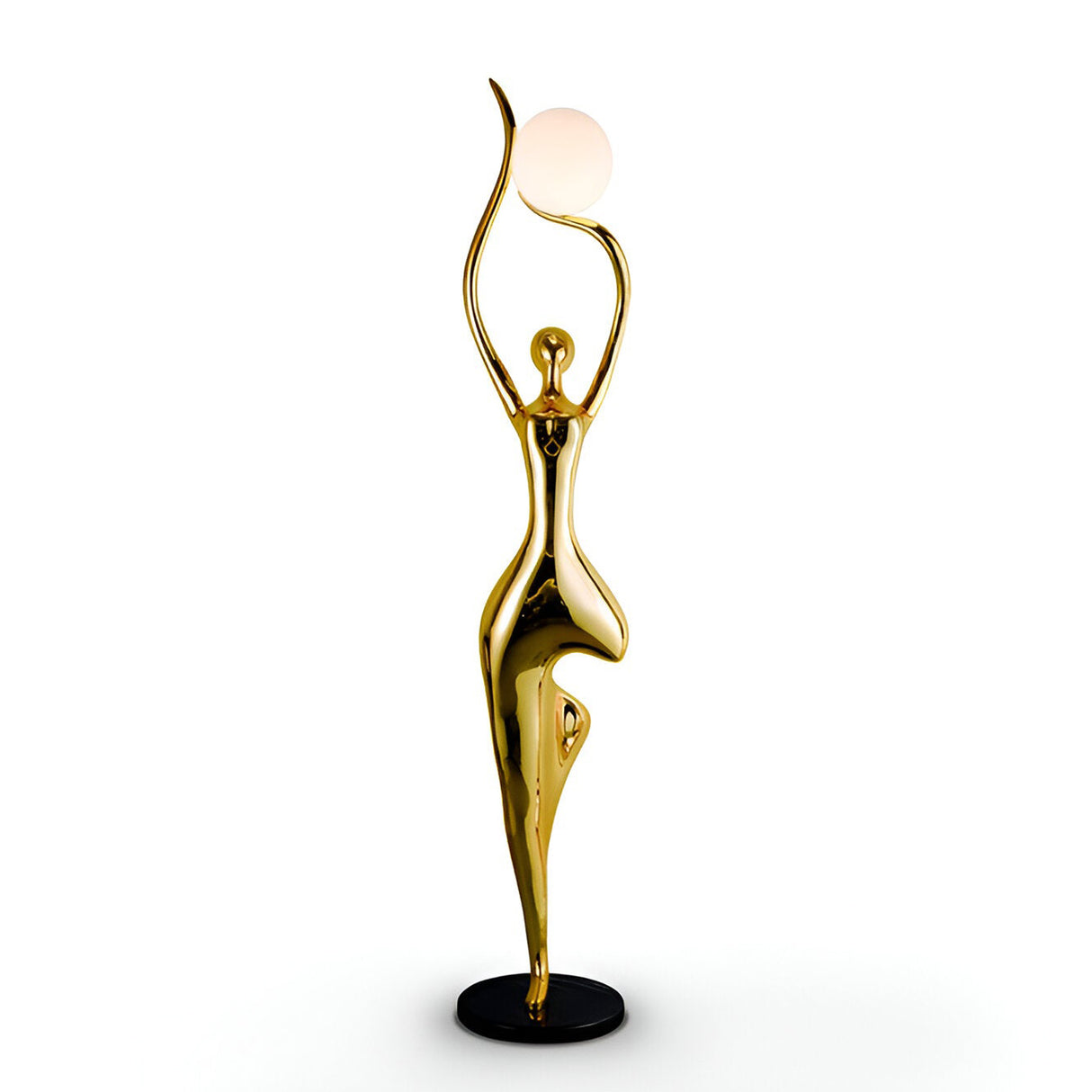 El Arbol Gold Silhouette Sculpture With Opal LED Lamp - 190cm
