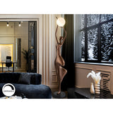 El Arbol Bronze Silhouette Sculpture With Opal LED Lamp - 190cm