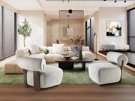 Naomi Armchair - Walnut and Ecru