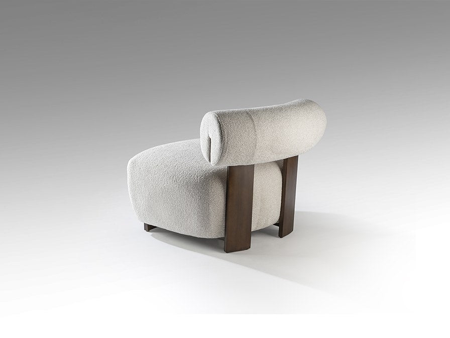 Naomi Armchair - Walnut and Ecru