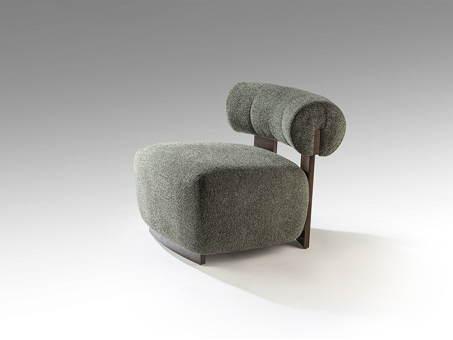 Naomi Armchair - Walnut and Green