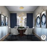 Priscila 4 Light Glass Cluster Pendant - Gold