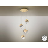 Priscila 4 Light Glass Cluster Pendant - Gold