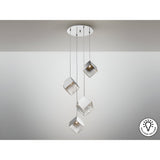 Priscila 4 Light Glass Cluster Pendant - Chrome