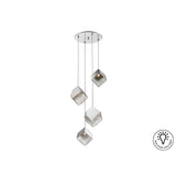 Priscila 4 Light Glass Cluster Pendant - Chrome