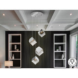 Priscila 4 Light Glass Cluster Pendant - Chrome