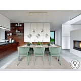 Priscila 5 Light Glass & Steel Bar Pendant - Chrome