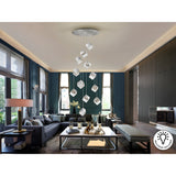 Priscila 12 Light Glass Cluster Pendant - Chrome