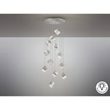 Priscila 12 Light Glass Cluster Pendant - Chrome