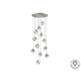 Priscila 12 Light Glass Cluster Pendant - Chrome