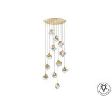 Priscila 12 Light Glass Cluster Pendant - Gold
