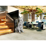 Bulldog Frances Silver Painted Outdoor Sculpture - 148cm